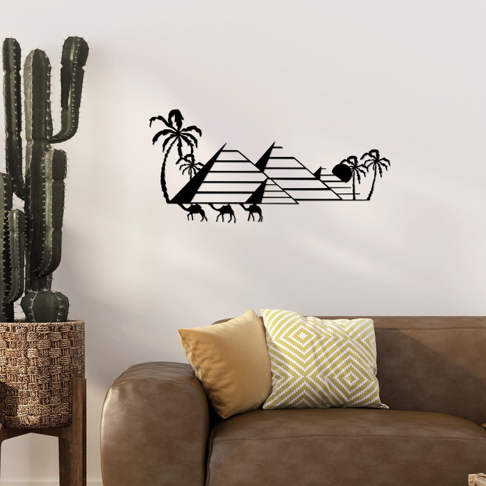Wallity Egyptian - 482 Escultura de Pared de Metal Negro
